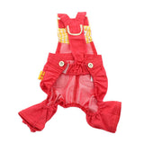 Max Fashionable Pet Dog Jeans Clothes Pet Dog Apparel Dogs Vintage Vest  Red M