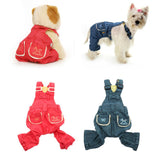 Max Fashionable Pet Dog Jeans Clothes Pet Dog Apparel Dogs Vintage Vest  Red M