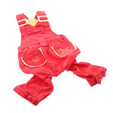 Max Fashionable Pet Dog Jeans Clothes Pet Dog Apparel Dogs Vintage Vest  Red M