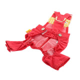 Max Fashionable Pet Dog Jeans Clothes Pet Dog Apparel Dogs Vintage Vest  Red M