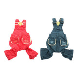 Max Fashionable Pet Dog Jeans Clothes Pet Dog Apparel Dogs Vintage Vest  Red M