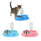 Maxbell Pet cat and Dog Double Bowls Integrated Automatic Hydrating Food Bowl Blue