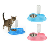Maxbell Pet cat and Dog Double Bowls Integrated Automatic Hydrating Food Bowl Blue