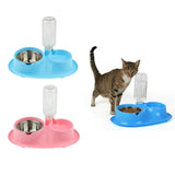 Maxbell Pet cat and Dog Double Bowls Integrated Automatic Hydrating Food Bowl Blue