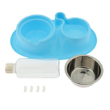 Maxbell Pet cat and Dog Double Bowls Integrated Automatic Hydrating Food Bowl Blue