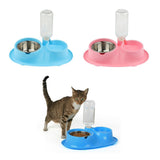 Maxbell Pet cat and Dog Double Bowls Integrated Automatic Hydrating Food Bowl Blue