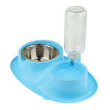 Maxbell Pet cat and Dog Double Bowls Integrated Automatic Hydrating Food Bowl Blue