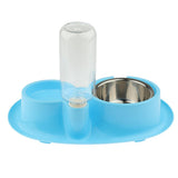 Maxbell Pet cat and Dog Double Bowls Integrated Automatic Hydrating Food Bowl Blue