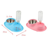 Maxbell Pet cat and Dog Double Bowls Integrated Automatic Hydrating Food Bowl Blue