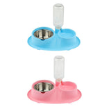 Maxbell Pet cat and Dog Double Bowls Integrated Automatic Hydrating Food Bowl Blue