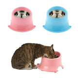 Maxbell Pet Protect Cervical Leak-proof Dog Food Bowl Stainless Steel Dog Bowl Pink