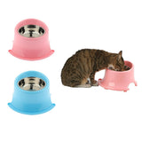 Maxbell Pet Protect Cervical Leak-proof Dog Food Bowl Stainless Steel Dog Bowl Pink
