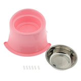 Maxbell Pet Protect Cervical Leak-proof Dog Food Bowl Stainless Steel Dog Bowl Pink