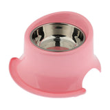 Maxbell Pet Protect Cervical Leak-proof Dog Food Bowl Stainless Steel Dog Bowl Pink