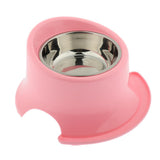 Maxbell Pet Protect Cervical Leak-proof Dog Food Bowl Stainless Steel Dog Bowl Pink