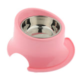 Maxbell Pet Protect Cervical Leak-proof Dog Food Bowl Stainless Steel Dog Bowl Pink