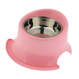 Maxbell Pet Protect Cervical Leak-proof Dog Food Bowl Stainless Steel Dog Bowl Pink