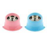 Maxbell Pet Protect Cervical Leak-proof Dog Food Bowl Stainless Steel Dog Bowl Pink