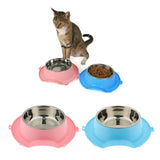 Maxbell Pet Slip and Leakproof Combination Bowl Stainless Steel Dog Bowl Pink