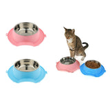 Maxbell Pet Slip and Leakproof Combination Bowl Stainless Steel Dog Bowl Pink