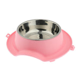 Maxbell Pet Slip and Leakproof Combination Bowl Stainless Steel Dog Bowl Pink