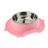 Maxbell Pet Slip and Leakproof Combination Bowl Stainless Steel Dog Bowl Pink