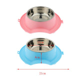 Maxbell Pet Slip and Leakproof Combination Bowl Stainless Steel Dog Bowl Pink