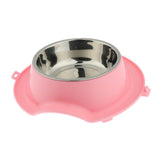 Maxbell Pet Slip and Leakproof Combination Bowl Stainless Steel Dog Bowl Pink
