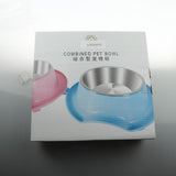 Maxbell Pet Slip and Leakproof Combination Bowl Stainless Steel Dog Bowl Blue