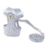 Max 1 Pc Breathable Adjustable Pet Harness Leash Set No Pull Padded Vest Grey M