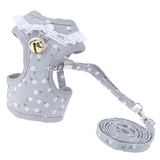 Max 1 Pc Breathable Adjustable Pet Harness Leash Set No Pull Padded Vest Grey M