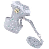 Max 1 Pc Breathable Adjustable Pet Harness Leash Set No Pull Padded Vest Grey M