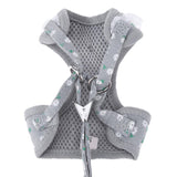 Max 1 Pc Breathable Adjustable Pet Harness Leash Set No Pull Padded Vest Grey M
