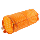 Max 1 Pc Pet Cat Kitty Collapsible Tunnel Toy Cat Pop Up Tunnel Tent Toy Orange