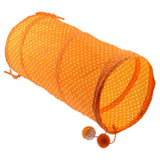 Max 1 Pc Pet Cat Kitty Collapsible Tunnel Toy Cat Pop Up Tunnel Tent Toy Orange