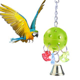 Maxbell 3 Pcs Colorful Chain Bell Toy Chewing Toy for Parrots Bird Cage Hanging Toy