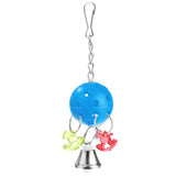 Maxbell 3 Pcs Colorful Chain Bell Toy Chewing Toy for Parrots Bird Cage Hanging Toy
