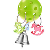 Maxbell 3 Pcs Colorful Chain Bell Toy Chewing Toy for Parrots Bird Cage Hanging Toy