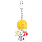 Maxbell 3 Pcs Colorful Chain Bell Toy Chewing Toy for Parrots Bird Cage Hanging Toy