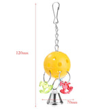 Maxbell 3 Pcs Colorful Chain Bell Toy Chewing Toy for Parrots Bird Cage Hanging Toy