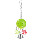 Maxbell 3 Pcs Colorful Chain Bell Toy Chewing Toy for Parrots Bird Cage Hanging Toy