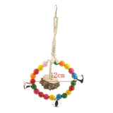 Maxbell Bird Parrot Toys Hanging Bell Pet Bird Cage Hammock Swing Toy Wooden