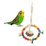 Maxbell Bird Parrot Toys Hanging Bell Pet Bird Cage Hammock Swing Toy Wooden