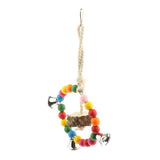 Maxbell Bird Parrot Toys Hanging Bell Pet Bird Cage Hammock Swing Toy Wooden