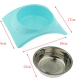Maxbell Pet Dog Dual-Use Food Bowl Pet Slip and Leakproof Bowl Stainless Steel Blue