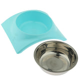 Maxbell Pet Dog Dual-Use Food Bowl Pet Slip and Leakproof Bowl Stainless Steel Blue