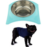 Maxbell Pet Dog Dual-Use Food Bowl Pet Slip and Leakproof Bowl Stainless Steel Blue