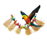 Maxbell 1 Pc Parrot Lafite Grass Bite Toy Colorful Standing Knot Perch for Pet Birds
