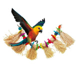 Maxbell 1 Pc Parrot Lafite Grass Bite Toy Colorful Standing Knot Perch for Pet Birds