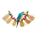 Maxbell 1 Pc Parrot Lafite Grass Bite Toy Colorful Standing Knot Perch for Pet Birds